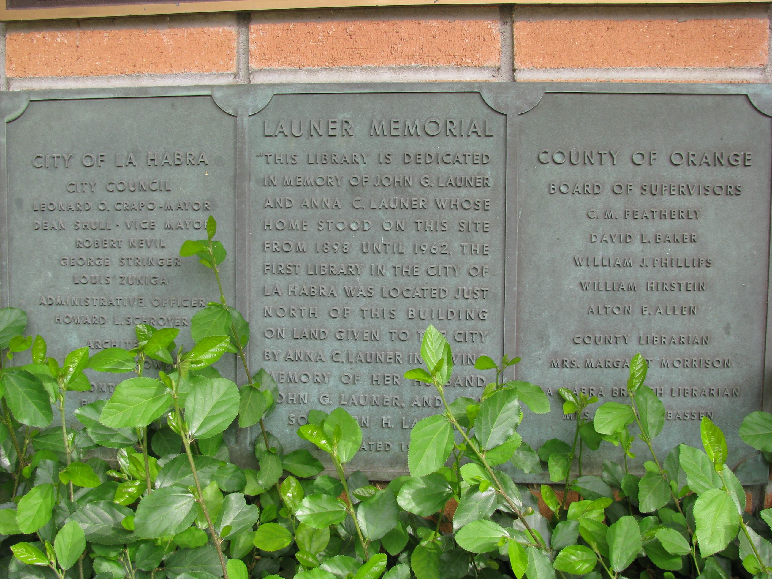 Launer Library plaque (2)