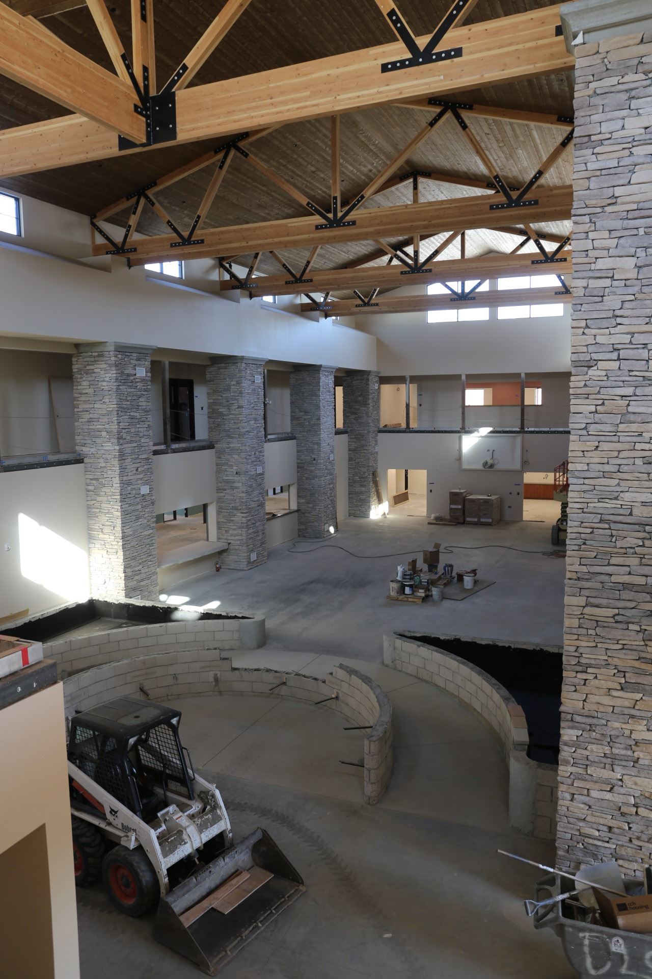 Construction on the inside of La Habra City Hall