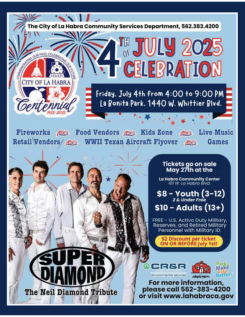 Flyer for La Habra's Fourth of July celebration event